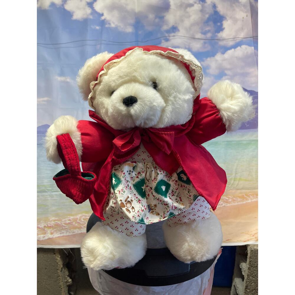 Vtg Dan Dee Teddy Precious White Bear Plush Stuffed Animal Girl BIG